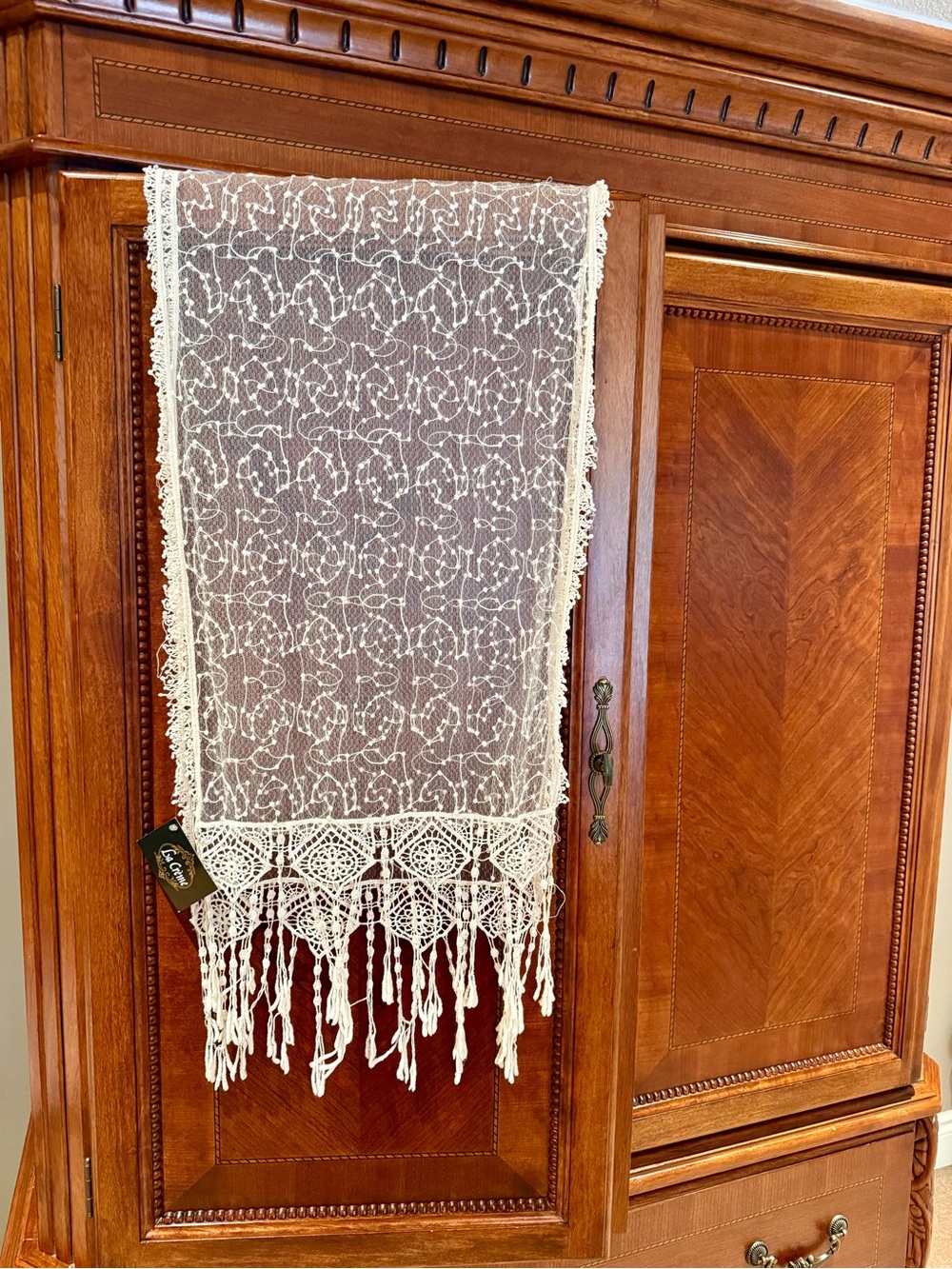 Sheer Scarf with Crochet Trim